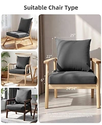 Sugift Deep Seat Chair Cushion Pads Set with Removable Cover for Indoor and Outdoor, Waterproof Fade-Resistant