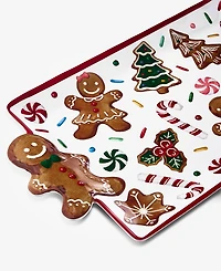 Tinsel And Frost Melamine Gingerbread Tray, Set of 2