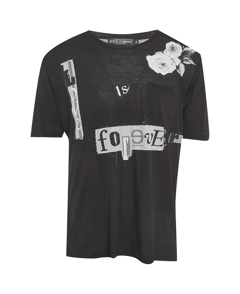 Pre-Owned Dolce & Gabbana Men's Jersey Patchwork T-Shirt