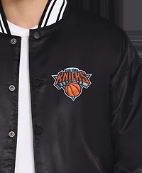 Starter Men's New York Knicks Final Buzzer Satin Varsity Full-Snap Jacket