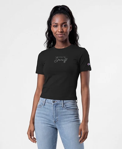 Champion Women's Black San Antonio Spurs Soft Touch Fitted T-Shirt