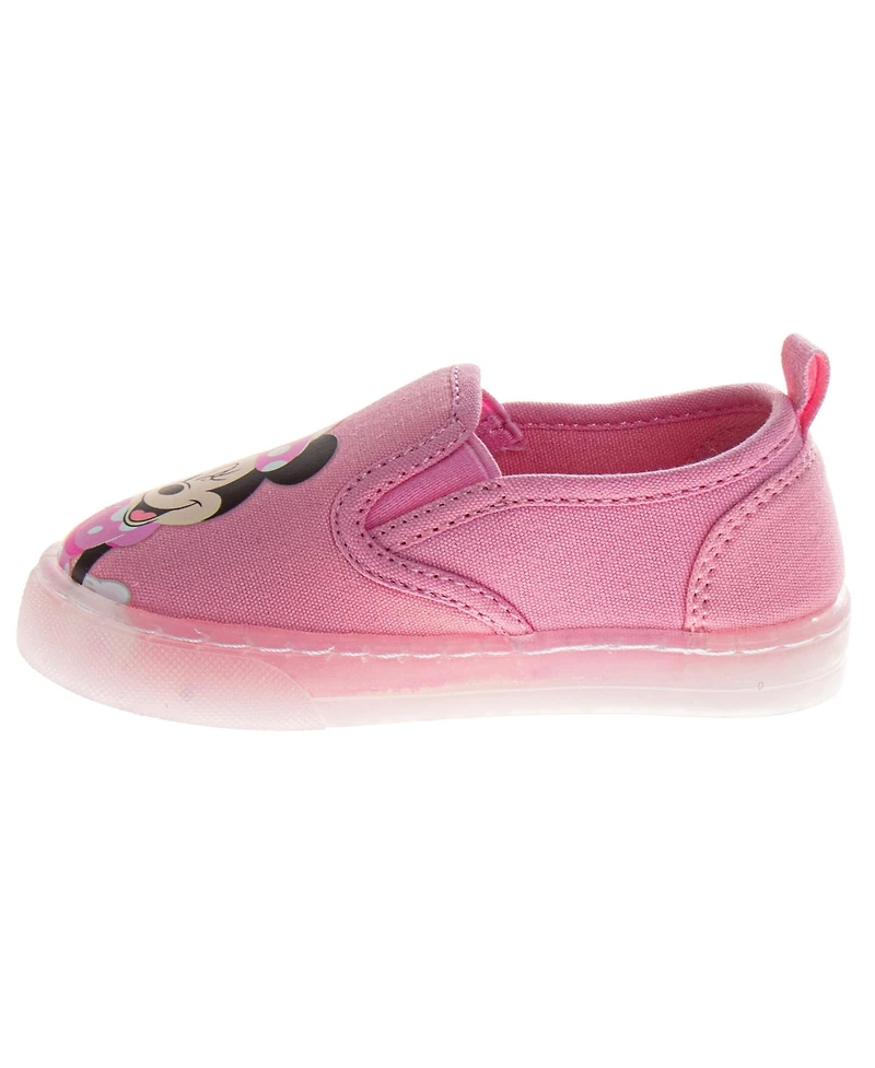 Minnie Mouse Girl's (7-12) Slip On Canvas Girls Polka Dot No Lace Everyday Wear Comfortable Durable Sole