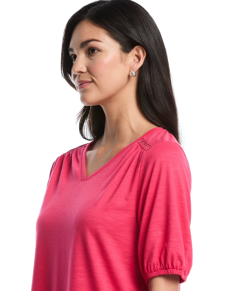 Rafaella Petite Puff-Sleeve Top