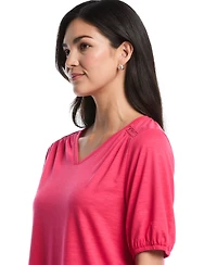 Rafaella Petite Puff-Sleeve Top