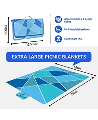 Aofar 59"x79" Picnic Blanket Waterproof Foldable Beach Mat Outdoor Camping Travel