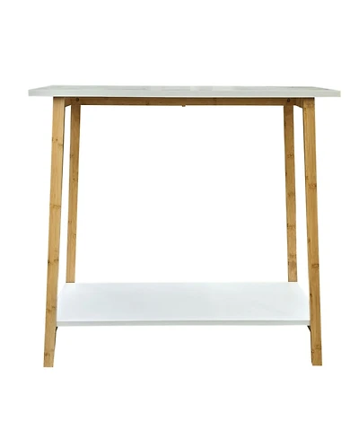 Fairway Avenue Home 28" Bamboo Wood Rectangle 2-Tier Console Table