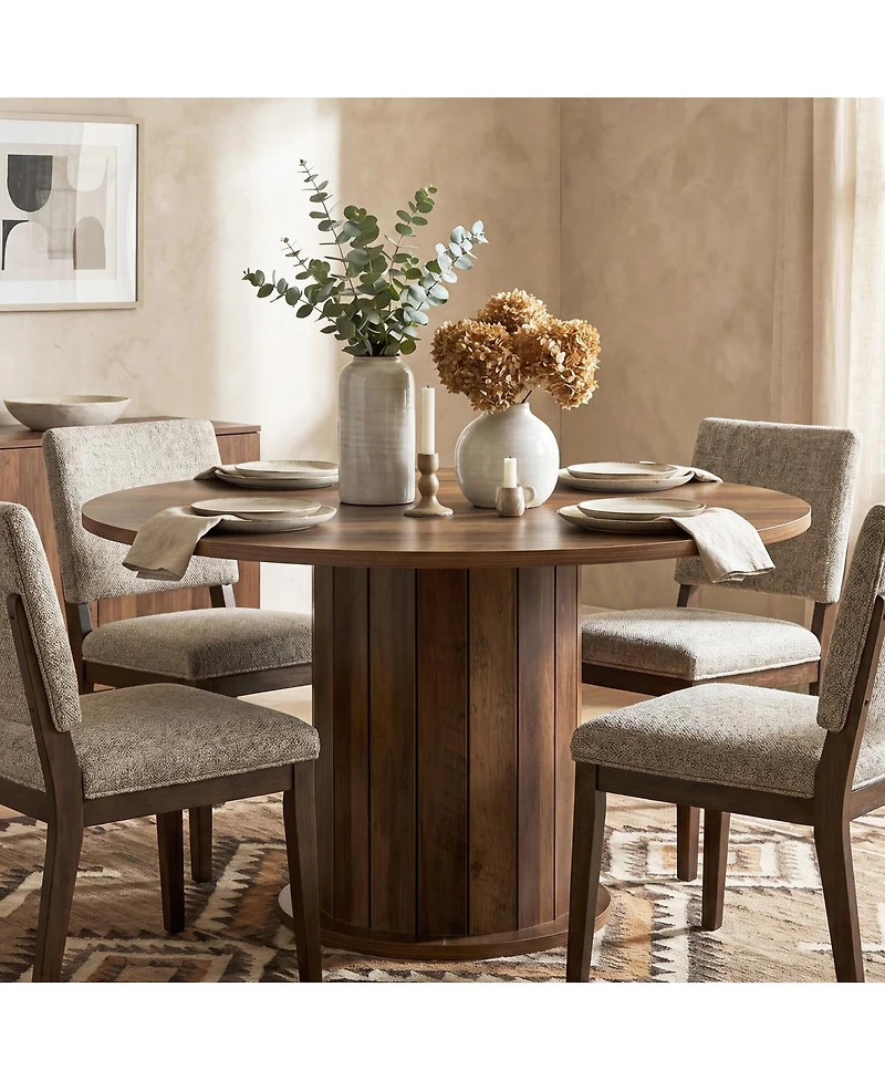 Tribesigns 47" Round Dining Table with Sturdy Base For 4-6 People