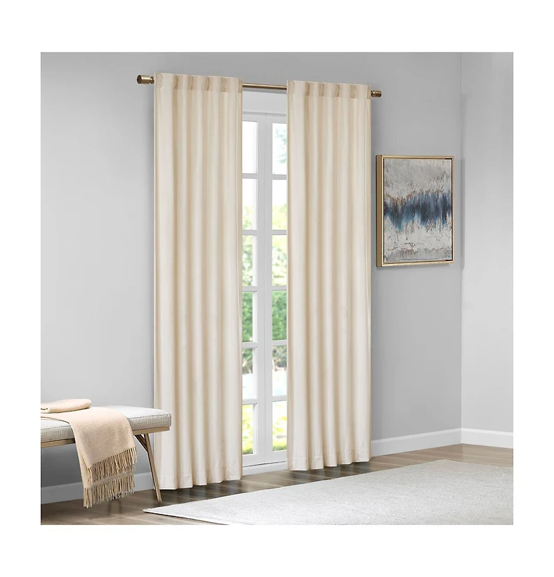 Avobird Room Darkening Metallic Printed Poly Velvet Rod Pocket/Back Tab Window Panel Pair