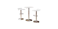 Flynama Adjustable Height Bar Table Set with 2 Swivel Stools, Gas-Lift Modern Home Bar Set