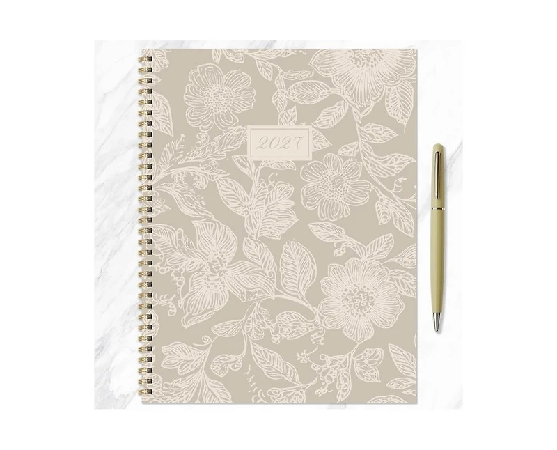 Tf Publishing Paper Goods 2027 Cream and Taupe Large Weekly Monthly Planner