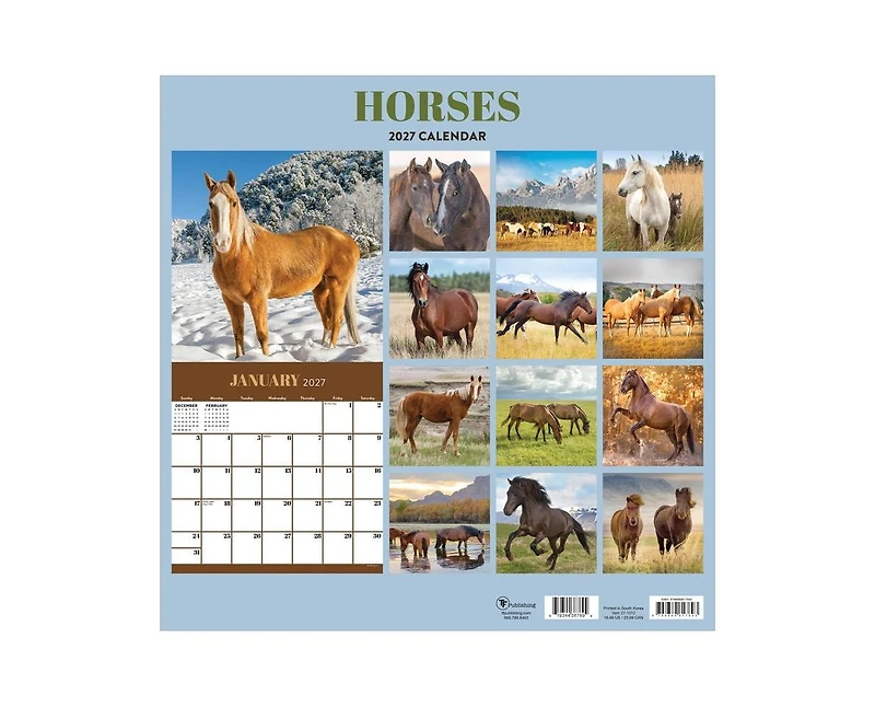 Tf Publishing Paper Goods 2027 Horses Wall Calendar