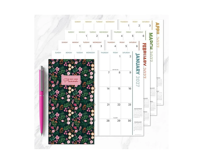 Tf Publishing Paper Goods 2027-2028 Itty Bitty Blossoms Small Monthly Pocket Planner