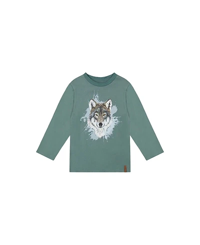 Deux par Little Boys 6- 12 Long Sleeve T-Shirt Turquoise