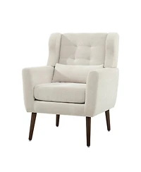 Clihome Modern Accent Chair,Chenille Arm Chairs for Living Room,Upholstered Mordern Armchair,Comfy Soft Padded Lounge Chair,Solid Wood Leg