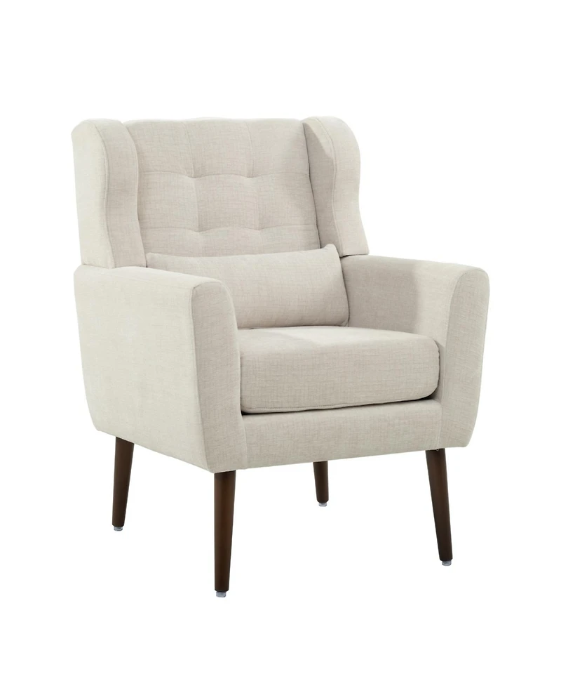 Clihome Modern Accent Chair,Chenille Arm Chairs for Living Room,Upholstered Mordern Armchair,Comfy Soft Padded Lounge Chair,Solid Wood Leg