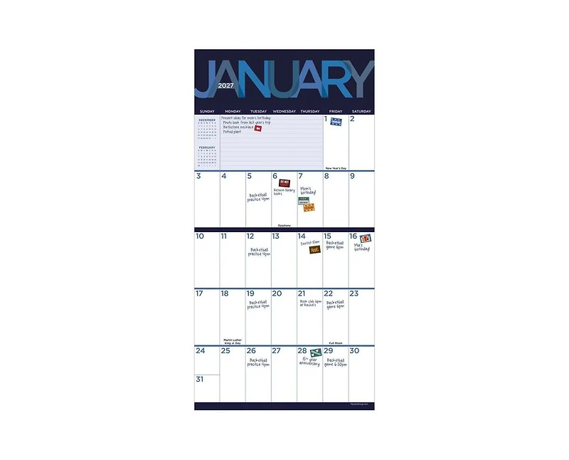 Tf Publishing Paper Goods 2027 Big Print Wall Calendar
