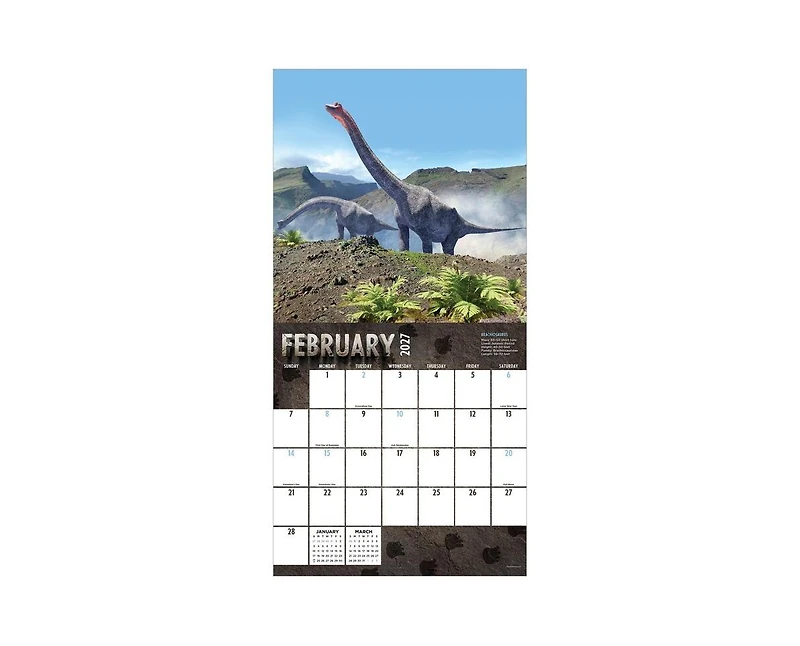 Tf Publishing Paper Goods 2027 Dinosaurs Wall Calendar