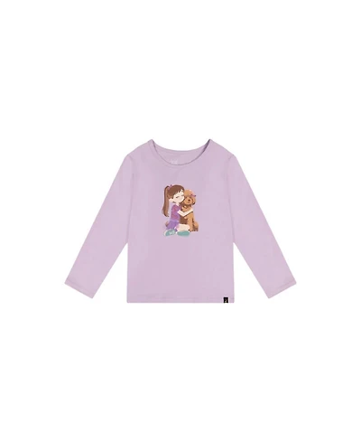 Deux par Little and Big Girl (6-12) Long Sleeve Cotton T-Shirt Lavender