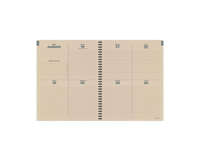 Tf Publishing Paper Goods 2027 Weatherwood Wool Large Weekly Monthly Planner