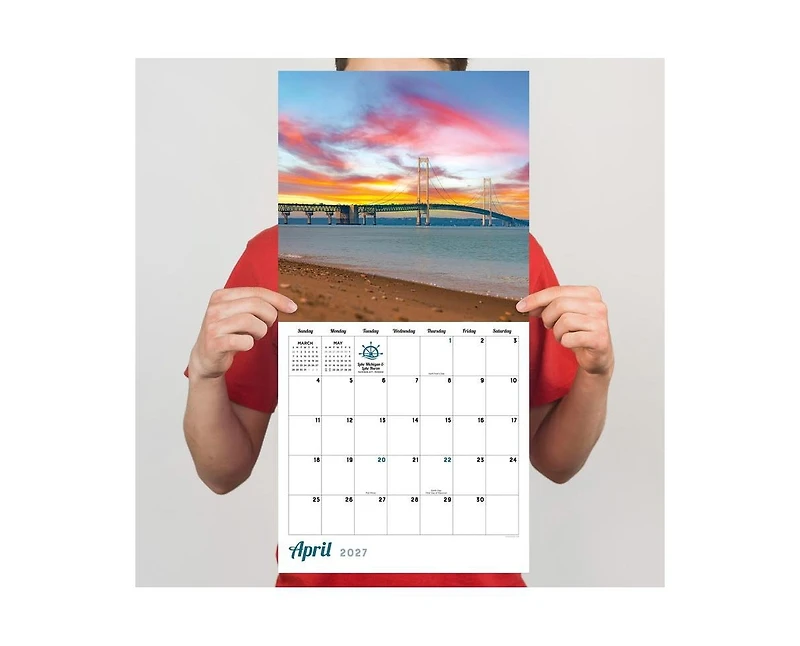 Tf Publishing Paper Goods 2027 Great Lakes Wall Calendar