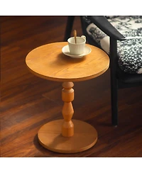 Streamdale Furniture Round Side Table with Mdf Top and Solid Wood Spindle Legs