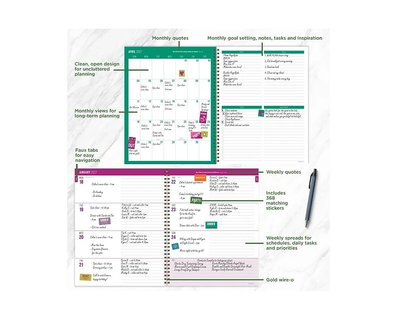 Tf Publishing Paper Goods 2027 Meow the Line Large Weekly Monthly Planner