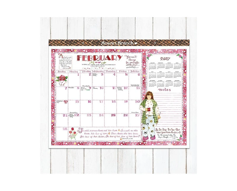Tf Publishing Paper Goods 2027 Susan Branch Large Desk Pad Monthly Blotter Calendar