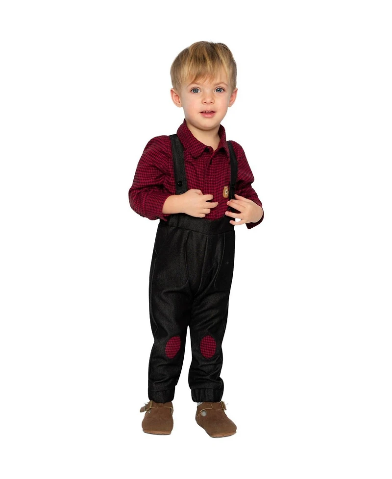 Deux par Baby Boys Top and Pants Set Houndstooth