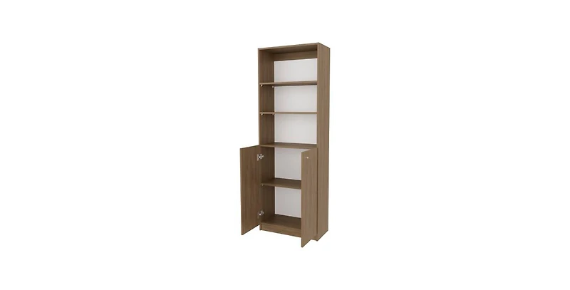 Flynama Bookcase with Open Storage and 2 Doors