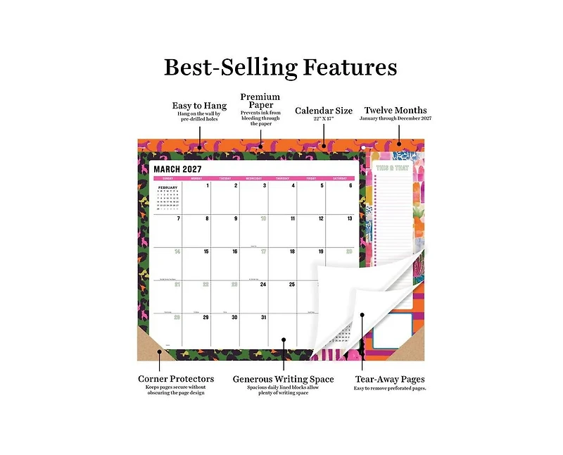 Tf Publishing Paper Goods 2027 Maximal Mirage Desk Pad Monthly Blotter Calendar
