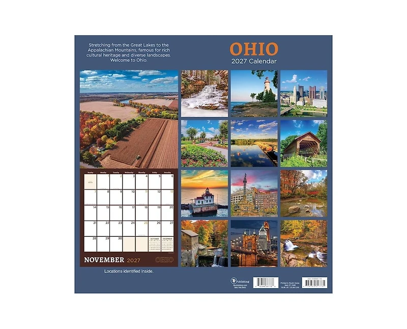Tf Publishing Paper Goods 2027 Ohio Wall Calendar