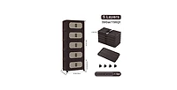 Flynama 20 Inch Five-Tier Folding Plastic Storage Cabinet Magnetic Door with Universal Moving Wheels