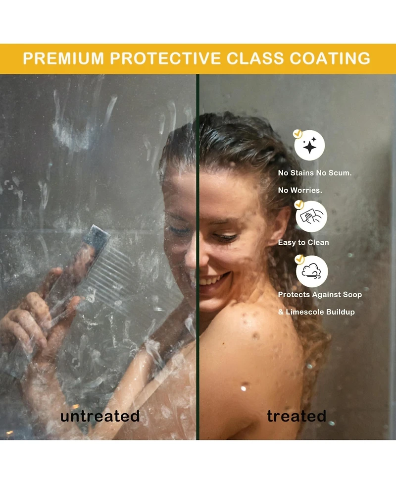 homfan 72''H x 48''/60''W Aluminum Frame Sliding Shower Door with 8mm Tempered Glass, Coating Easy Clean, Double for Bathroom, Anodized