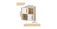Flynama Nordic Style Wooden Storage Cabinet Sliding Door Design Open Closed Combined Shelf Cabinet for Bedroom Kids Room