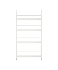 Flynama 4-Tier Wall-Mounted Kids Bookshelf Anti-Tip Design High Safety Space-Saving Nursery Toy Book Organizer