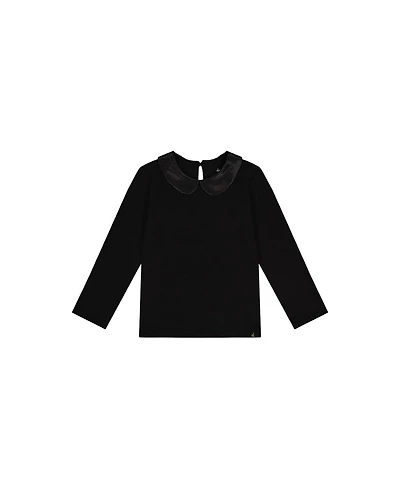 Deux par Little and Big Girl 6 -14 Organic Cotton T-Shirt with Peter Pan Collar