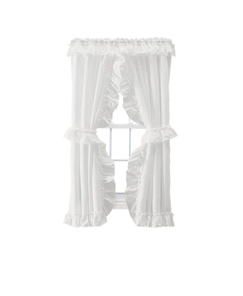 Ellis Curtain 70percentage Polyester 30percentage Cotton Stacey Ruffled Prscilla Curtain Panel Pairs With Tiebacks