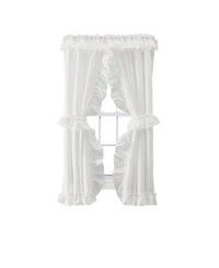 Ellis Curtain 70percentage Polyester 30percentage Cotton Stacey Ruffled Prscilla Curtain Panel Pairs With Tiebacks