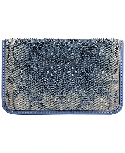 Coach Essential Crystal Signature Slim Card Case Wallet