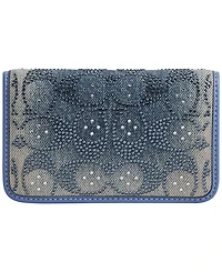 Coach Essential Crystal Signature Slim Card Case Wallet