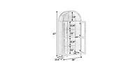 Flynama High Arched Led Light Storage Cabinet Mdf Poplar Wood Adjustable Glass Partition Multi-Functional Home Display Cabinet
