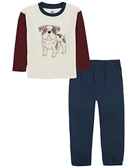 Kids Headquarters Toddler Boys' 2T-5T Long-Sleeve T-Shirt and Pants, 2-Piece Set
