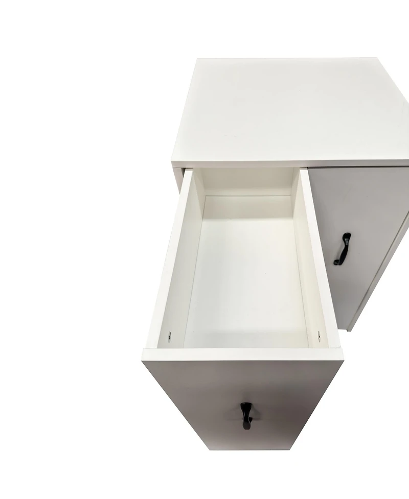 Flynama 3-Tier Adjustable Side Panel Mobile Dustproof Storage Bookcase Cabinet