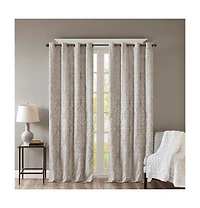Avobird Knitted Jacquard Damask Total Blackout Grommet Top Curtain Panel