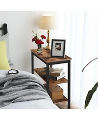 Slickblue 3-Tier Narrow End Table with Storage Shelves for Small Space Organization