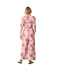 Whistles Women's Floral Button Front Cropped Jumpsuit