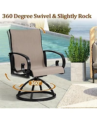 Pellebant Outdoor Aluminum Patio Swivel Dining Chairs with Sunbrella Fabric