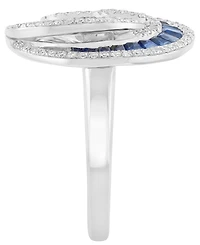 Effy Collection Sapphire (3-1/8 ct. t.w.) & Diamond (3/8 ct. t.w.) Ring in 14k White Gold