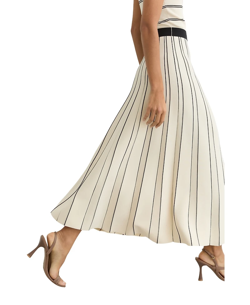 Reiss Women's Sleeveless Stripe Knitted Midi Dress