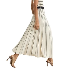 Reiss Women's Sleeveless Stripe Knitted Midi Dress